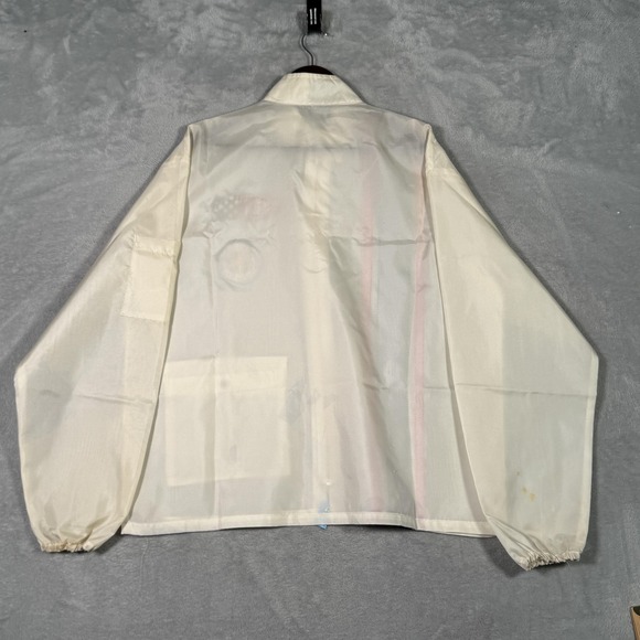 Vintage Atlas Textiles Jacket Mens L White Ford Mustang Mach 1 Racing *FLAWS - Picture 11 of 13